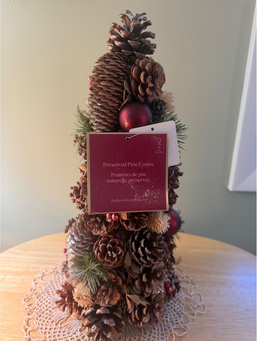 Darby Creek Trading Co. Preserved Pine Cone Christmas Tree Decoration